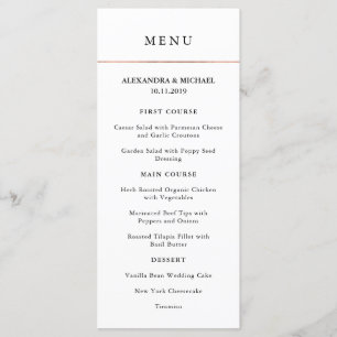 Minimal moderne Faux Rose Gold Border Menu