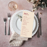 Minimal moderne | Menu Mariage rose et rouge<br><div class="desc">Belles cartes de menu pour compléter vos réglages de table à votre mariage ou à la prochaine soirée de dîner. Il ne devient pas beaucoup plus romantique que ce combo couleur. Comme un baiser mariage tendre, les étonnantes nuances de rose et de rouge bonbon sont absolument romantiques et sucrés !...</div>