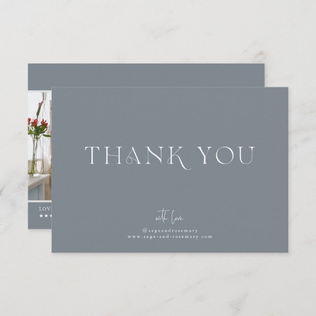 Minimal moderne | Merci commercial gris ardoise (Devant / Derrière)