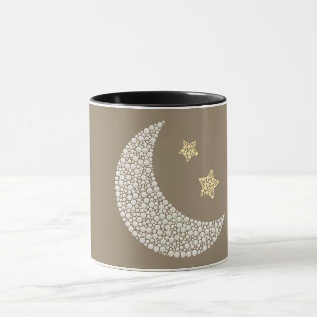 Minimal Moon & Gold Stars Celestial Coffee Mug (Centre)