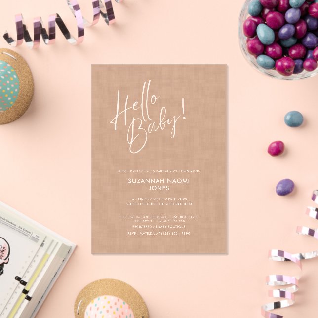 Minimal Neutral  Baby Shower Acrylic Invitation (Insitu (Célébration))