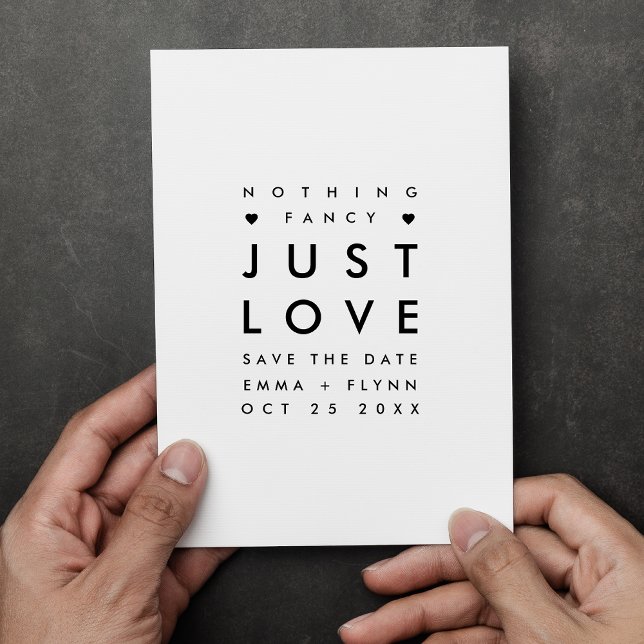 Minimal Nothing Fancy Just Love Save the Date (Créateur téléchargé)