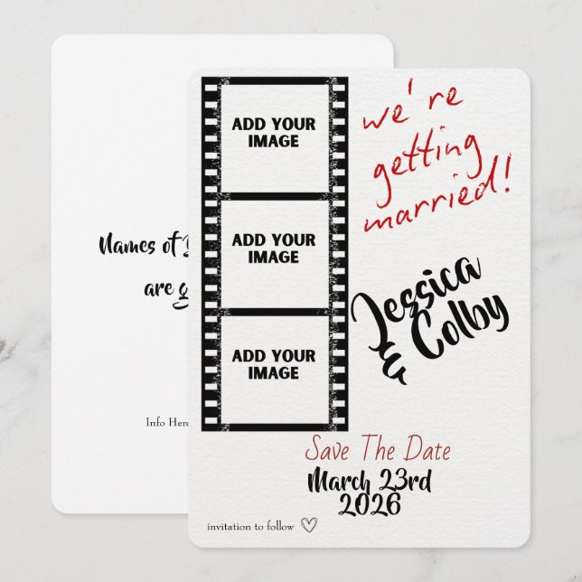 Minimal Photo Save the Date Custom Modern (Devant / Derrière)