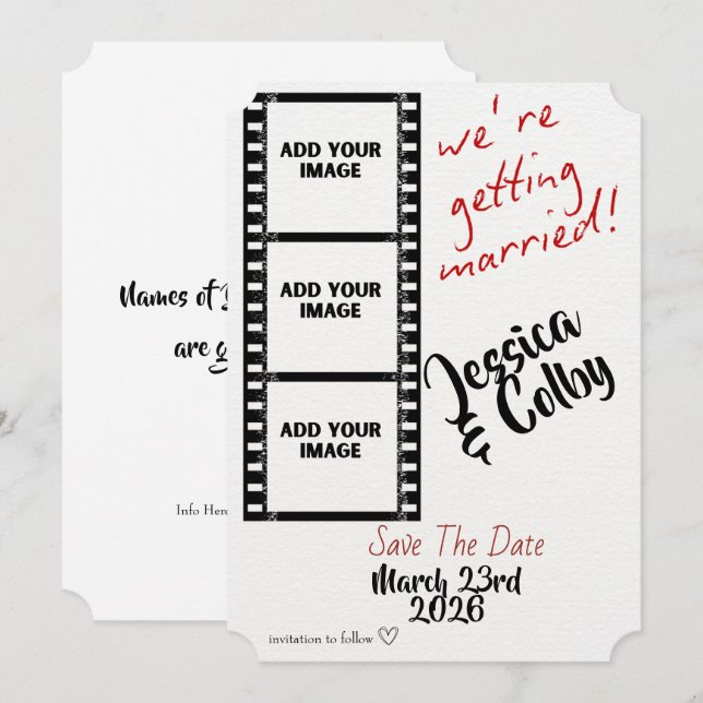 Minimal Photo Save the Date Custom Modern (Devant / Derrière)