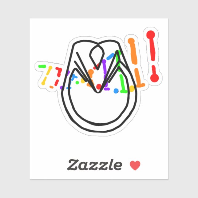 Minimal Rainbow DNA & Horse Hoof Vinyl Sticker (Feuille)