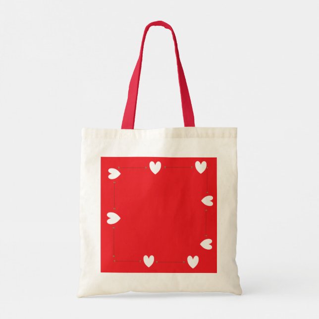 Minimal Red Heart Tote Bag – Cute Love Design (Dos)