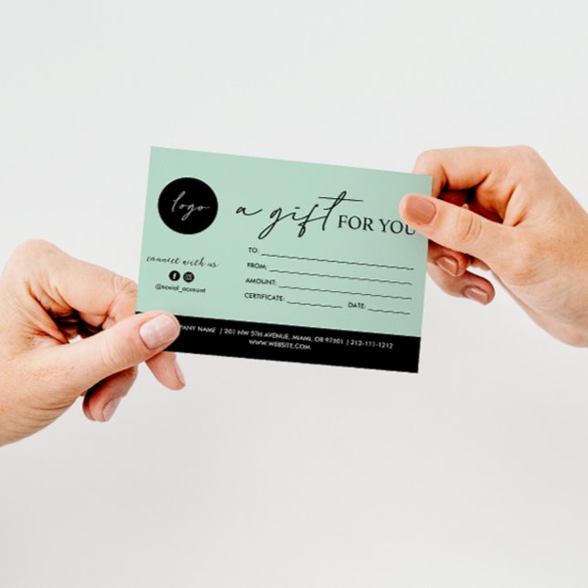 MINIMAL SCRIPT UN CADEAU POUR VOUS LOGO COMPTE SOC (GIFT CERTFICATE GIFT VOUCHER FOR SPA FACIAL MASSAGE GIFT REAILT STORE FOOD)