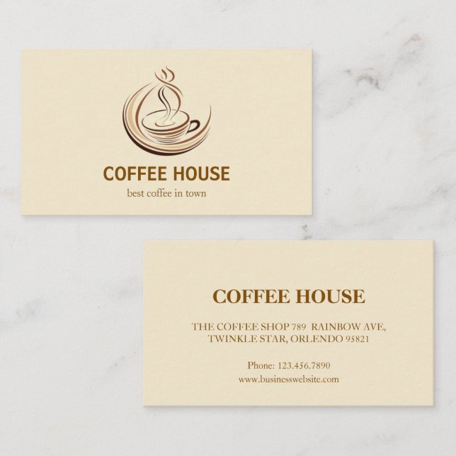 Minimal simple café carte de visite barista (Devant / Derrière)