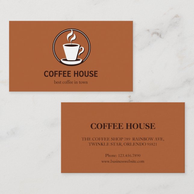 Minimal simple café carte de visite barista (Devant / Derrière)