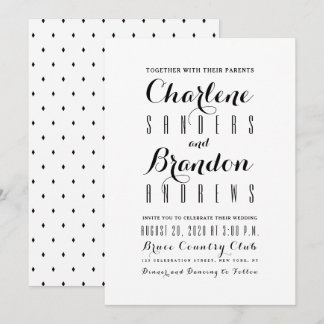 Minimal Simple Moderne Élégant Mariage Invitations