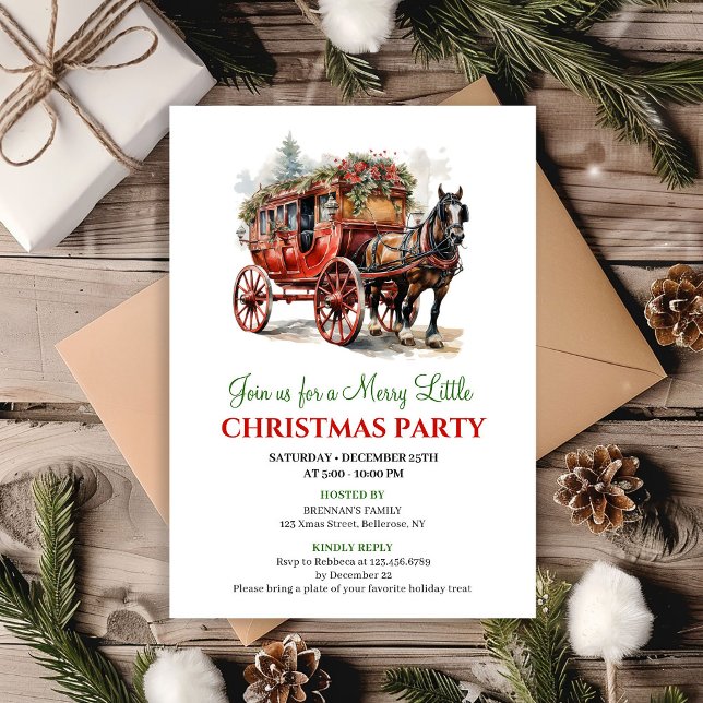 Minimal watercolor holiday scene invitation (Minimal watercolor holiday scene invitation)