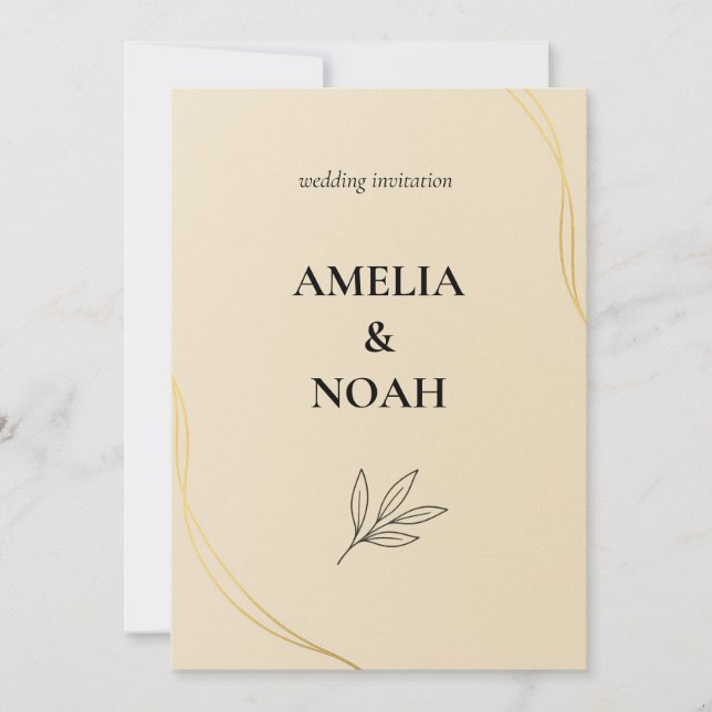 Minimal Wedding Invitation Template – Elegant  (Devant)