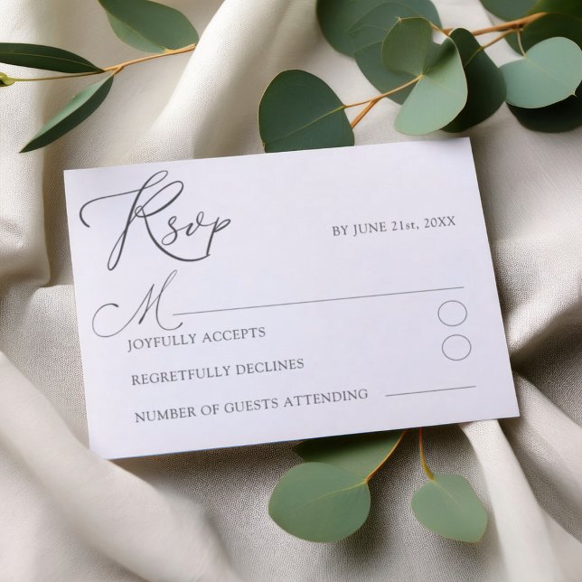 Minimal White RSVP Typography Wedding (Créateur téléchargé)