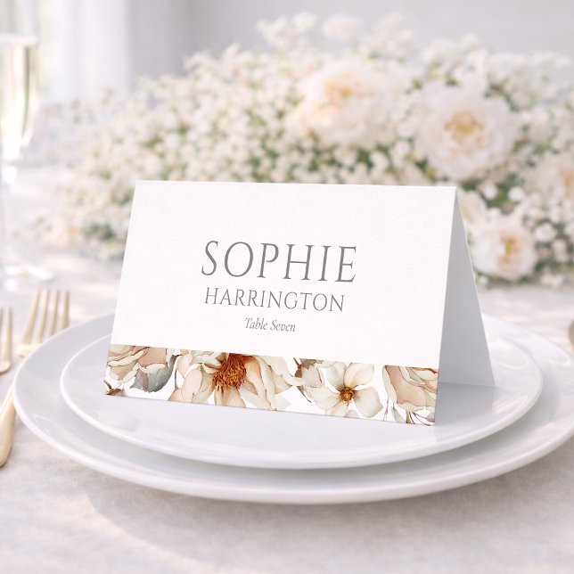 Minimal White Wedding Place Card  (Créateur téléchargé)
