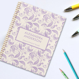 Minimale Violet Botanique Tourne Feuille Motif