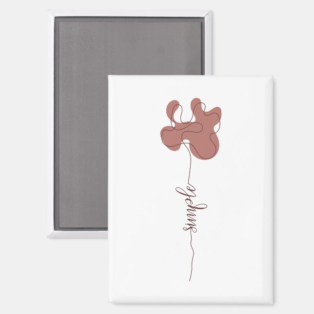 Minimalisme Aimant Fleur Simple (Recto/Verso)