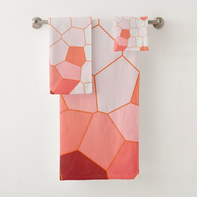 Minimalisme Art Abstrait Corail Rouge Blanc Cellul (En situation)