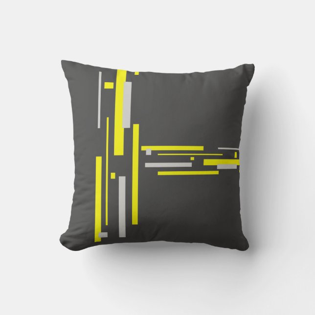 Minimalisme Art Abstrait Coussin Coussin gris jaun (Recto)
