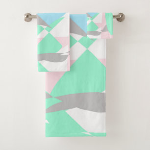 Minimalisme Art Abstrait Pastel Gris Turquoise Ros