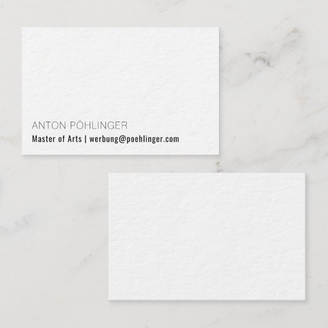 Minimalisme carte de visite en noir et blanc (Devant / Derrière)