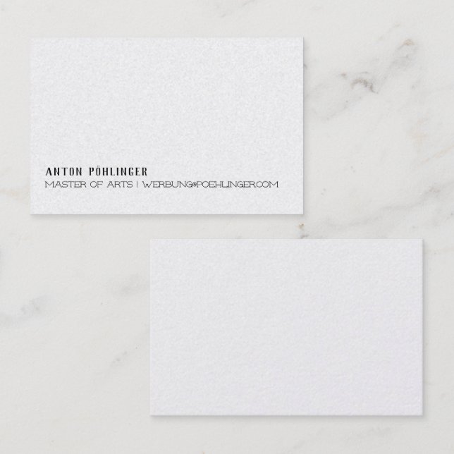 Minimalisme carte de visite en noir et blanc (Devant / Derrière)