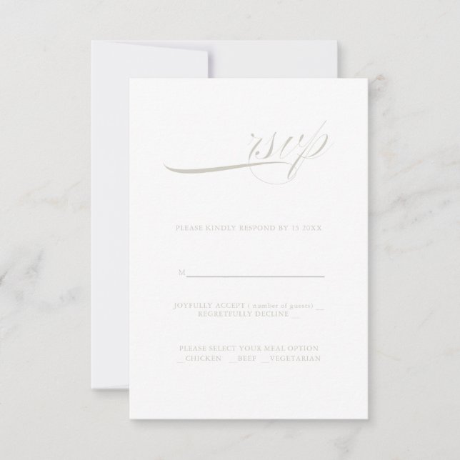 Minimalisme de calligraphie moderne RSVP (Devant)