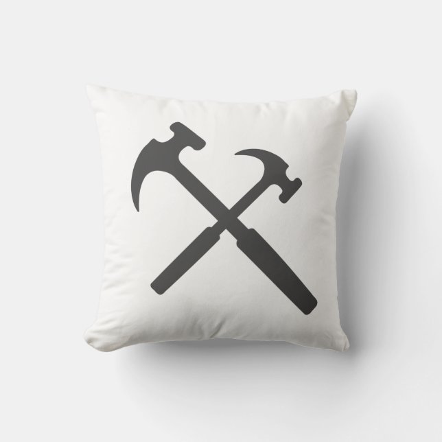 Minimalisme Élégant Coussin Marteau Gris Blanc Noi (Recto)