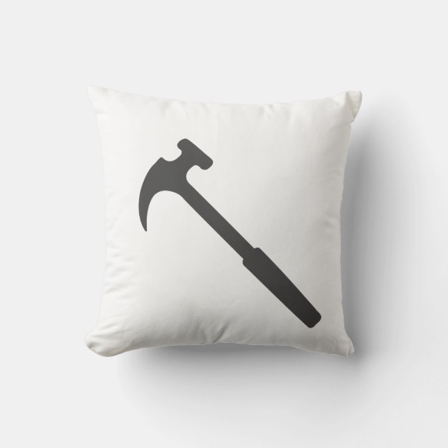 Minimalisme Élégant Coussin Marteau Gris Blanc Noi (Recto)