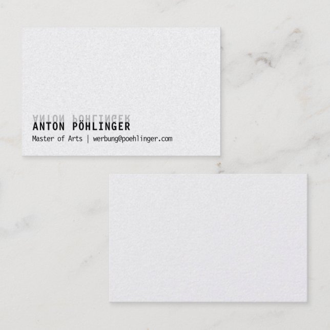 Minimalisme en carte de visite twist noir et blanc (Devant / Derrière)
