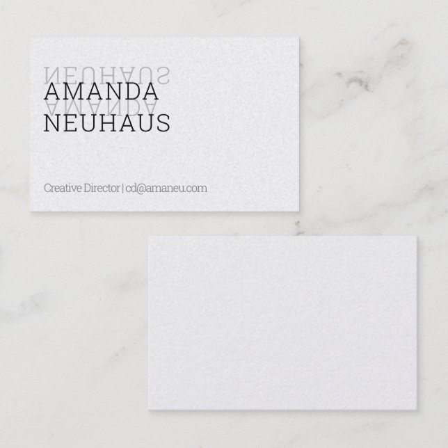 Minimalisme en carte de visite twist noir et blanc (Devant / Derrière)
