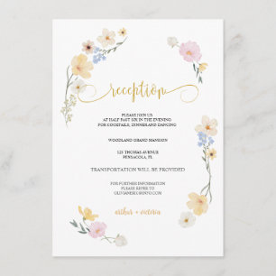 Minimalisme et fleurs Mariage CARTE DE RÉCEPTION