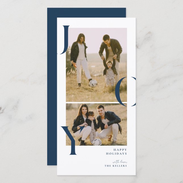 Minimalisme Joy 2 photo collage carte photo de vac (Devant / Derrière)