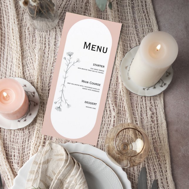 Minimalist Arch Wedding Menu Card (Créateur téléchargé)