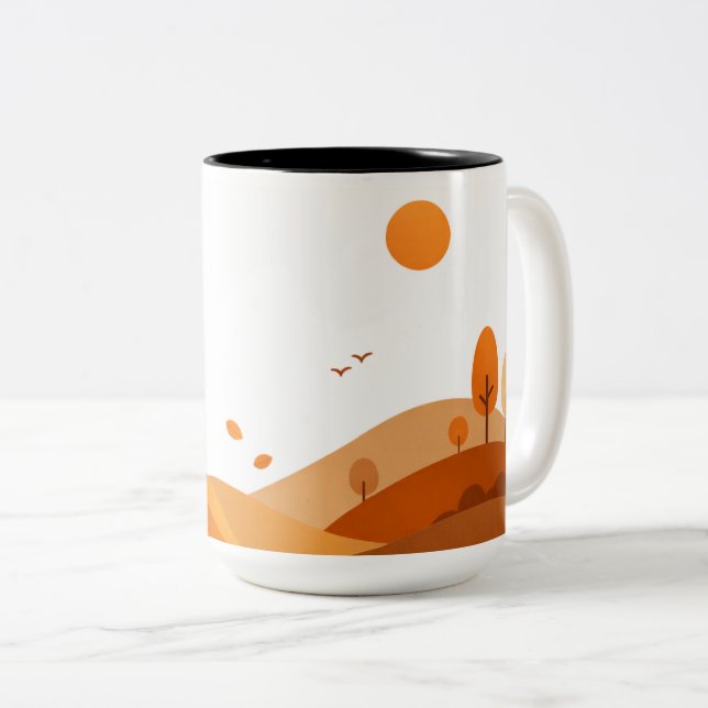 Minimalist Autumn Landscape Coffee Mug (Devant droit)