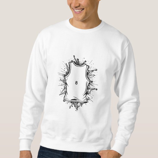 Minimalist Basketball Line Art Sweatshirt (Devant)
