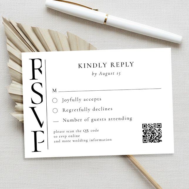 Minimalist Black and White Modern Wedding RSVP (Créateur téléchargé)