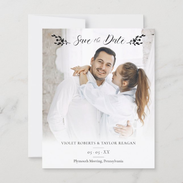 Minimalist Botanical Personalized Wedding Photo (Devant)