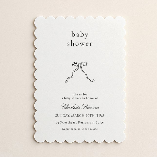 Minimalist Bow Baby Shower Invitation (Créateur téléchargé)