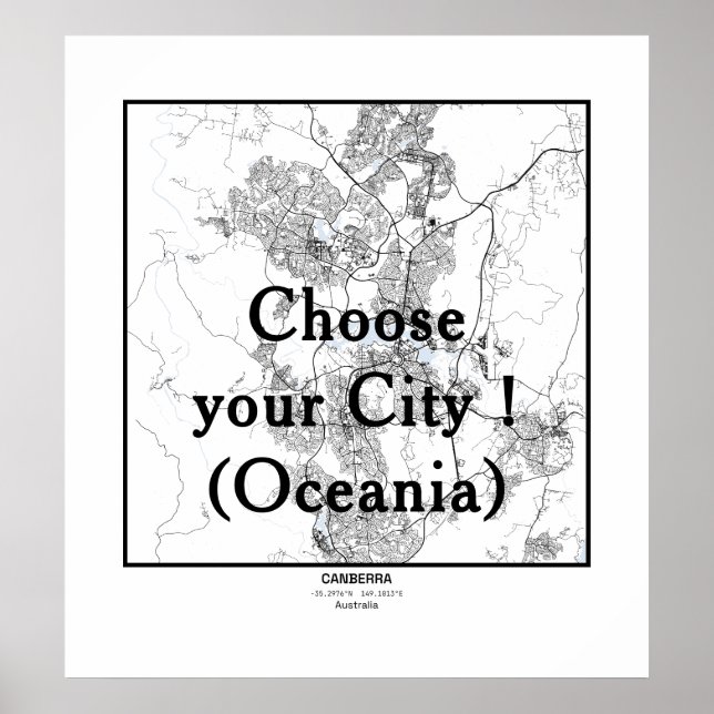 Minimalist City Maps Poster Line Art OCEANIA (Devant)