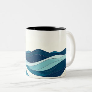 Minimalist Coastal Line Art Coffee Cup mug