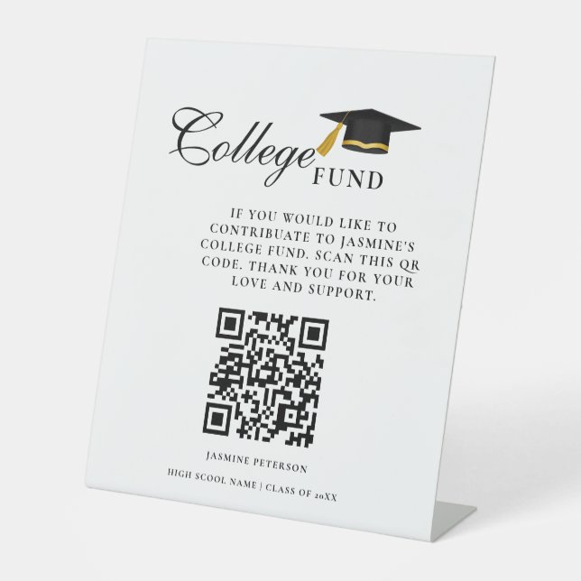 Minimalist College Fund QR Code Signe Graduation (Recto)