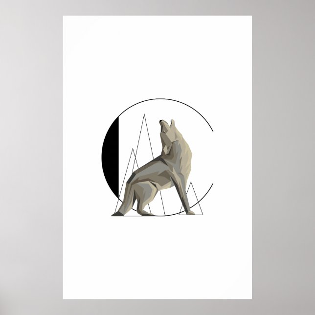Minimalist Coyote / Wolf C Poster (Devant)