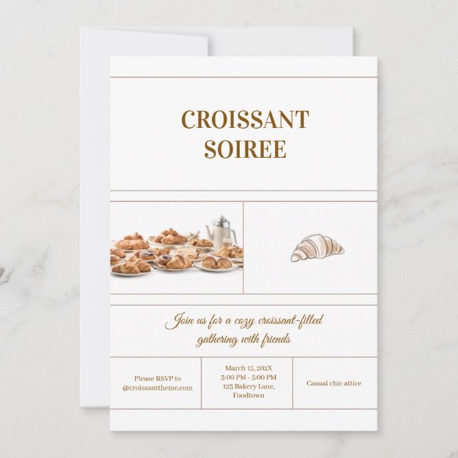 Minimalist Croissant Invitation (Devant)
