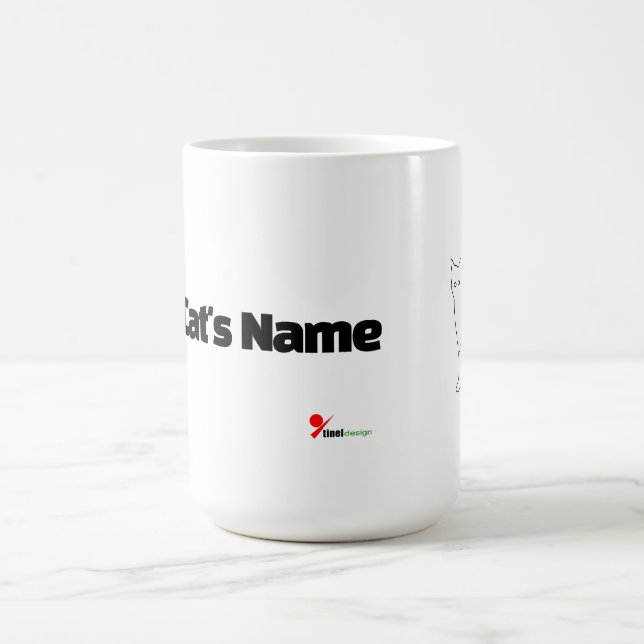 Minimalist Custom Cat Name Mug | Abstract Line Art (Centre)