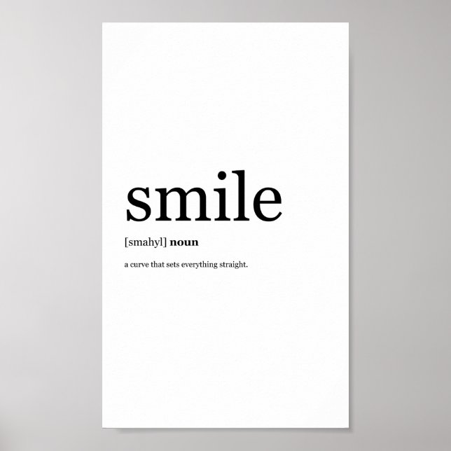 Minimalist Design Smile Poster (Devant)