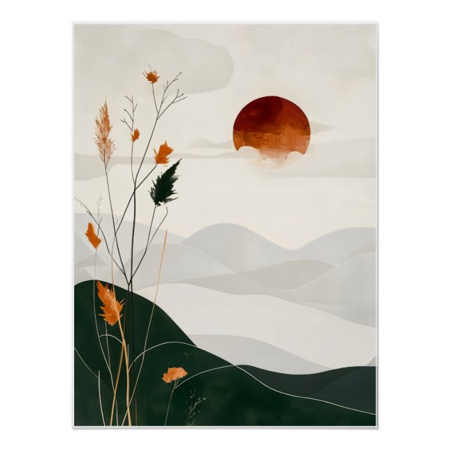 Minimalist digital poster "Abstract Sunset"   (Devant)