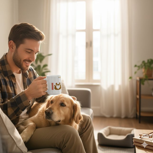Minimalist Dog Dad Mug | Paw Print Heart (Créateur téléchargé)