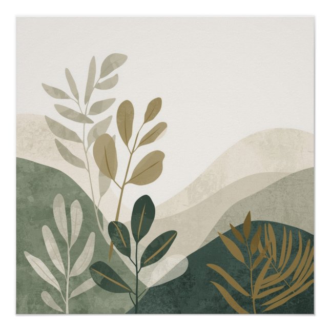Minimalist Eco Nature Wall Art Poster Print (Devant)