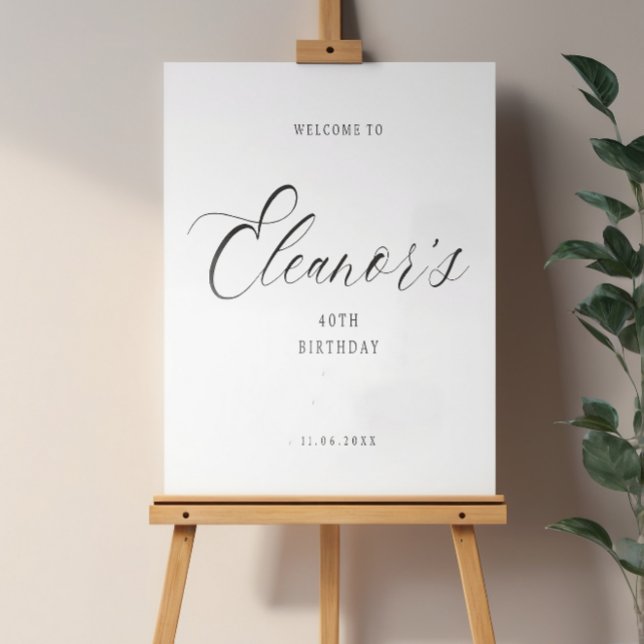 Minimalist Elegant 40th Welcome Birthday Poster (Créateur téléchargé)