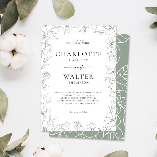 Minimalist Elegant Floral Wedding Invitation (Créateur téléchargé)